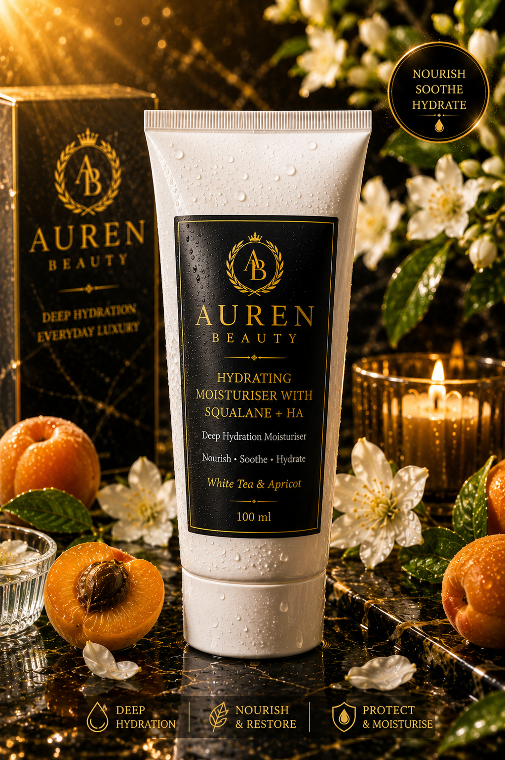 Auren Beauty Hydrating Moisturiser with Squalane + Hyaluronic Acid