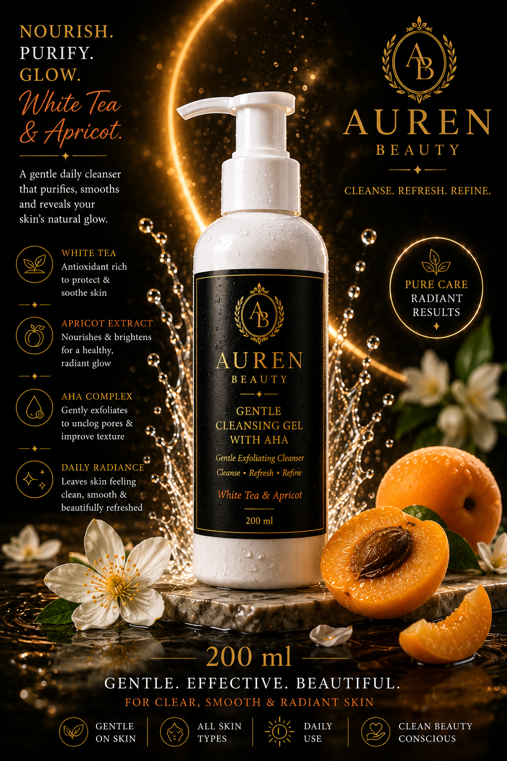 Auren Beauty Gentle Cleansing Gel with AHA