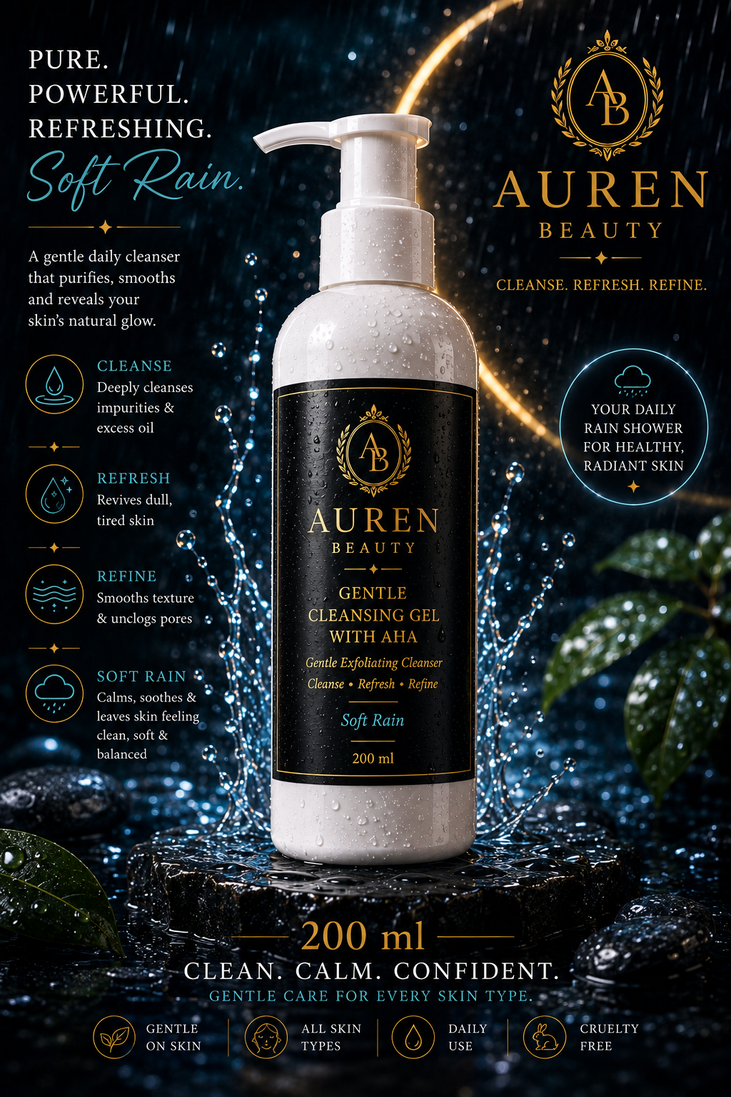 Auren Beauty Gentle Cleansing Gel with AHA