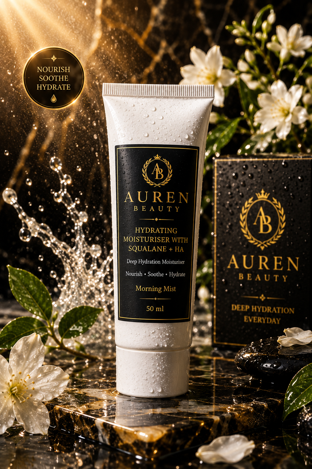 Auren Beauty Hydrating Moisturiser with Squalane + Hyaluronic Acid