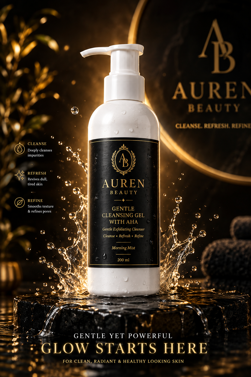Auren Beauty Gentle Cleansing Gel with AHA