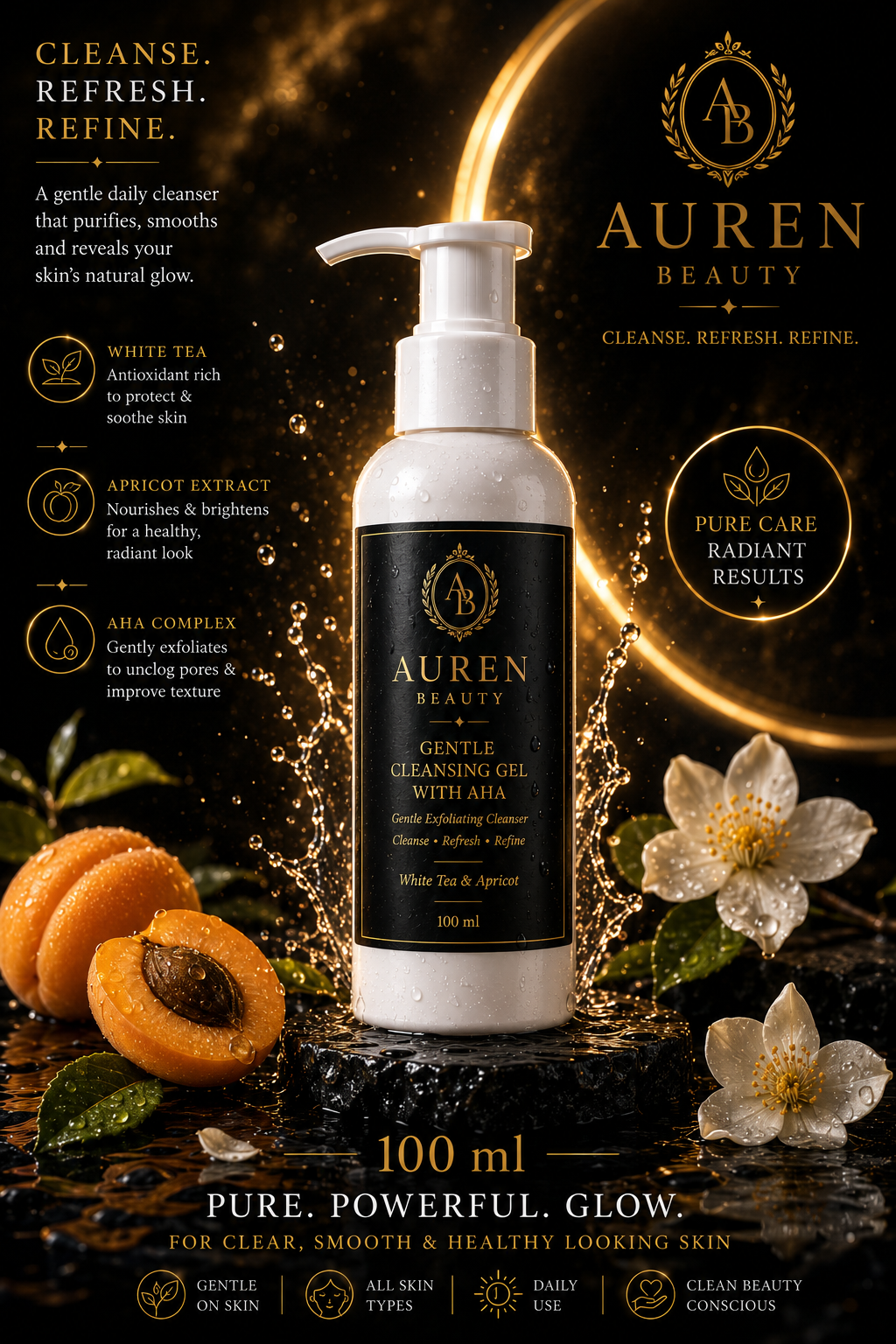 Auren Beauty Gentle Cleansing Gel with AHA