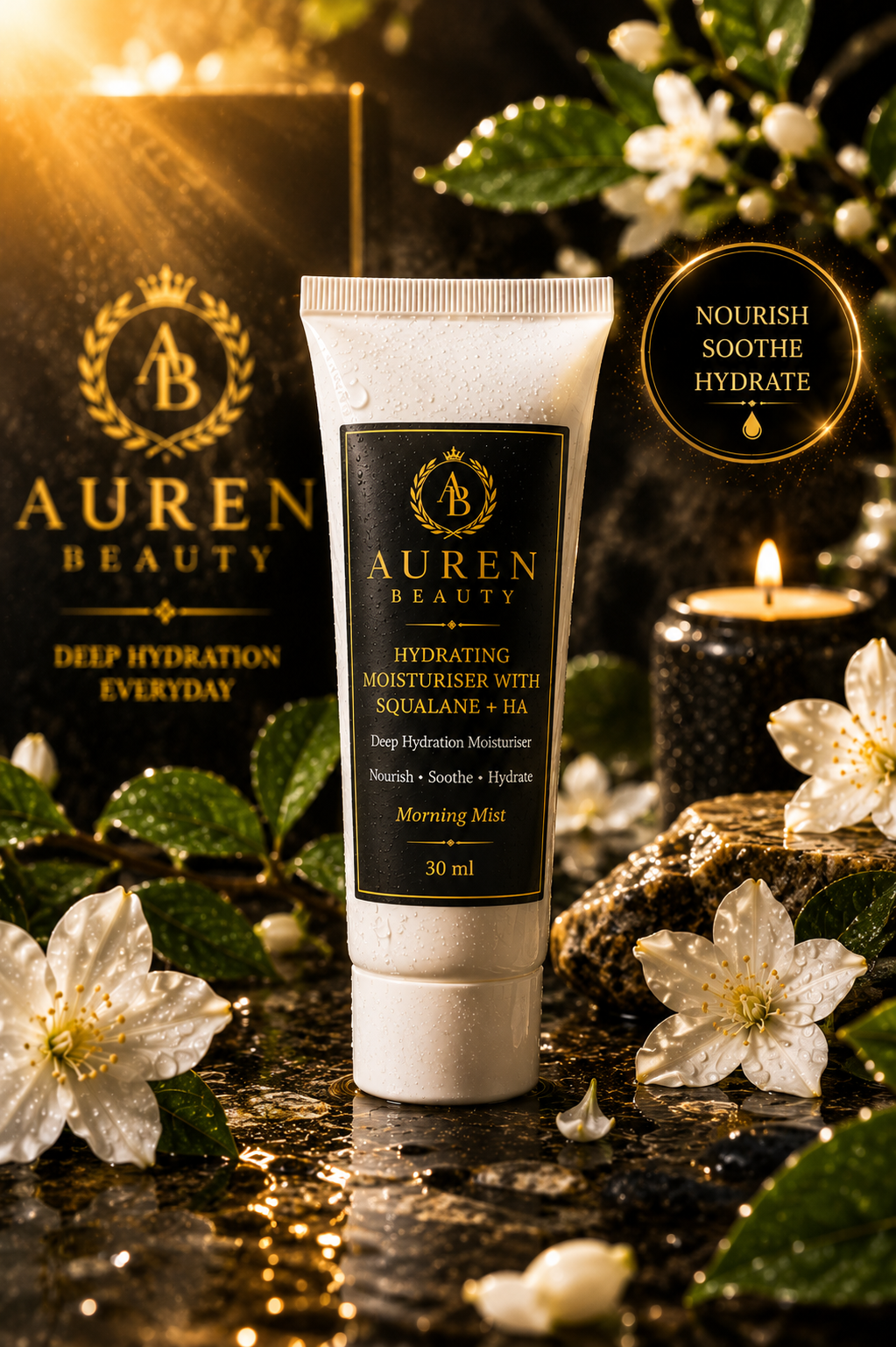 Auren Beauty Hydrating Moisturiser with Squalane + Hyaluronic Acid