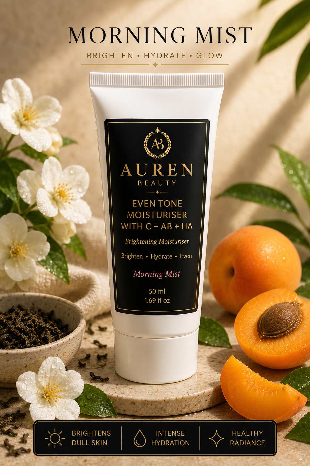 Auren Beauty Even Tone Moisturiser with Vitamin C + Alpha-Arbutin + Hyaluronic Acid