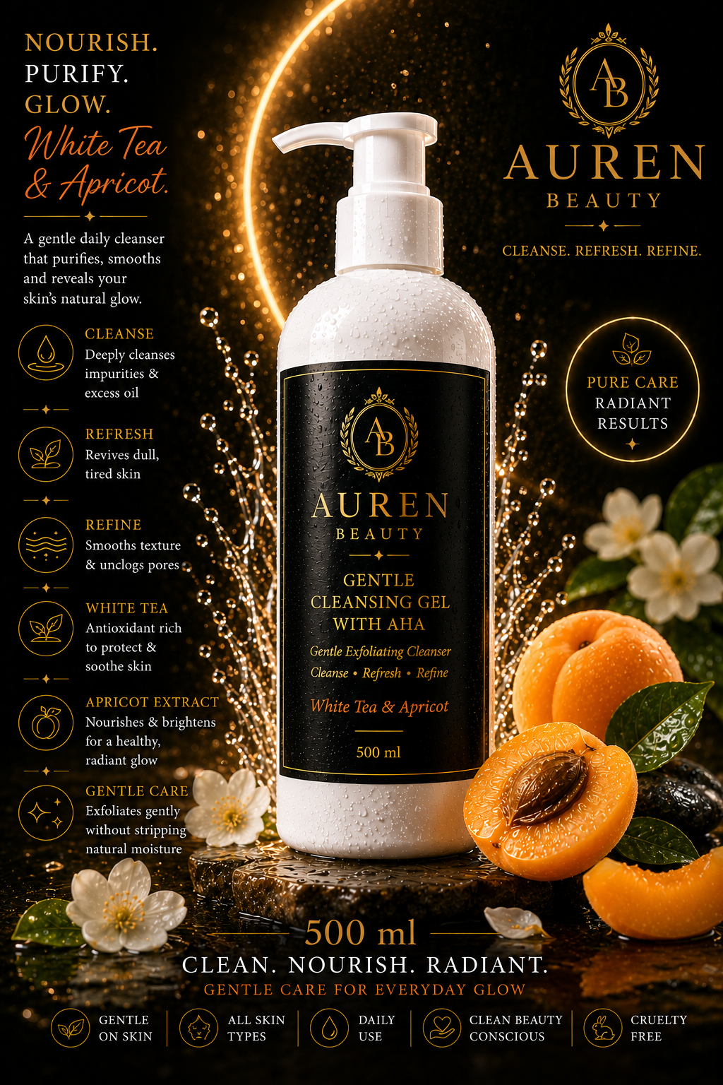 Auren Beauty Gentle Cleansing Gel with AHA